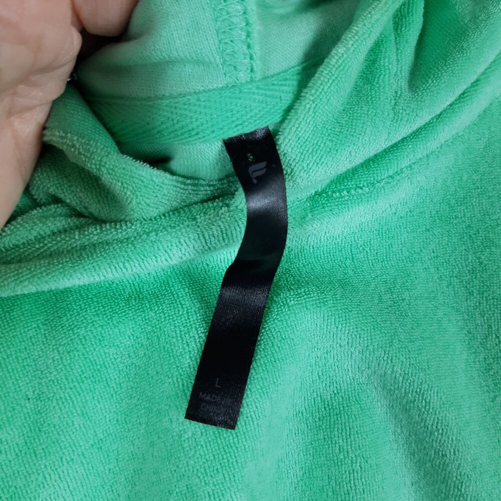 Fabletics The Island Terry Hoodie Green Hooded Long Sleeve Sweatshirt Size Large - Picture 7 of 8